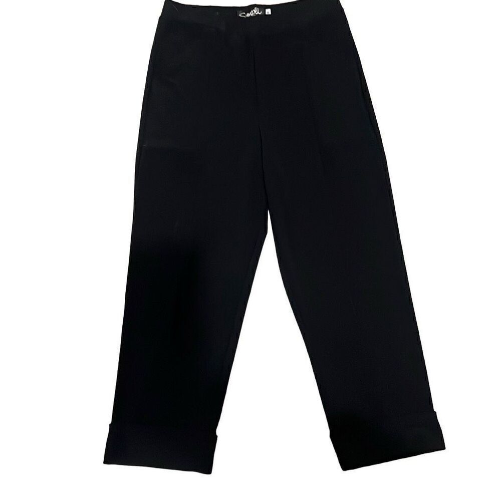 Sympli Black Pull-On Elastic Waist Pants Casual Work Packable Stretchy Sz 6